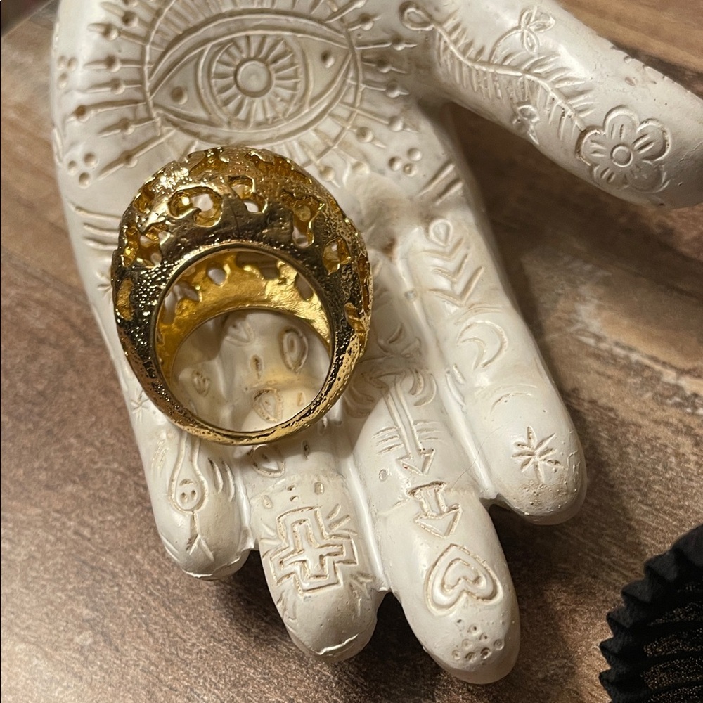 Gold Statement Ring - image 3